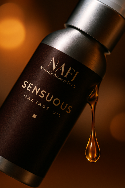 NAFI Sensuous Massage Oil 100ml – Ylang Ylang, Clary Sage & Sandalwood – Aphrodisiac Aromatherapy for Romantic Massage