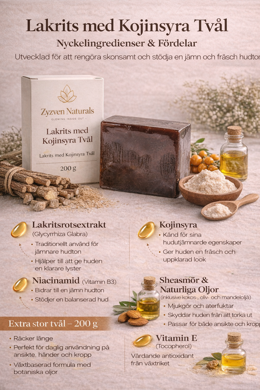 Liquorice & Kojic Brightening Soap Bar (200g) | Face & Body Cleanser with Niacinamide, Vitamin E & Shea Butter