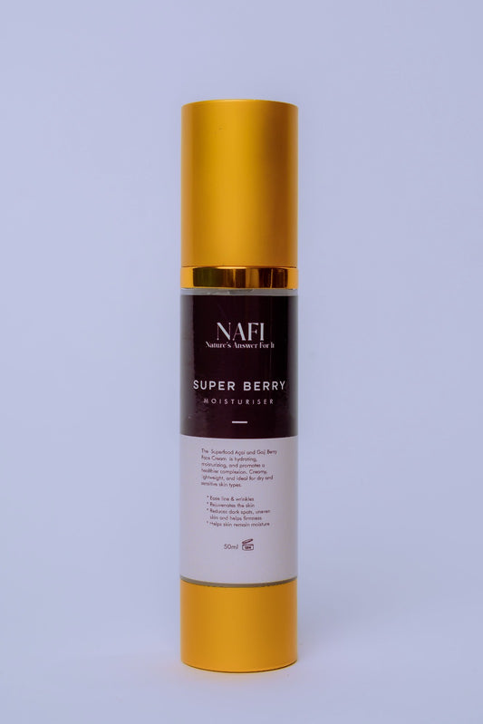 **Zyzven Naturals & Nafi Super Berry Moisturiser - 50ml with Acai, Goji Berry, Hyaluronic Acid, and Vitamin C** 50ml