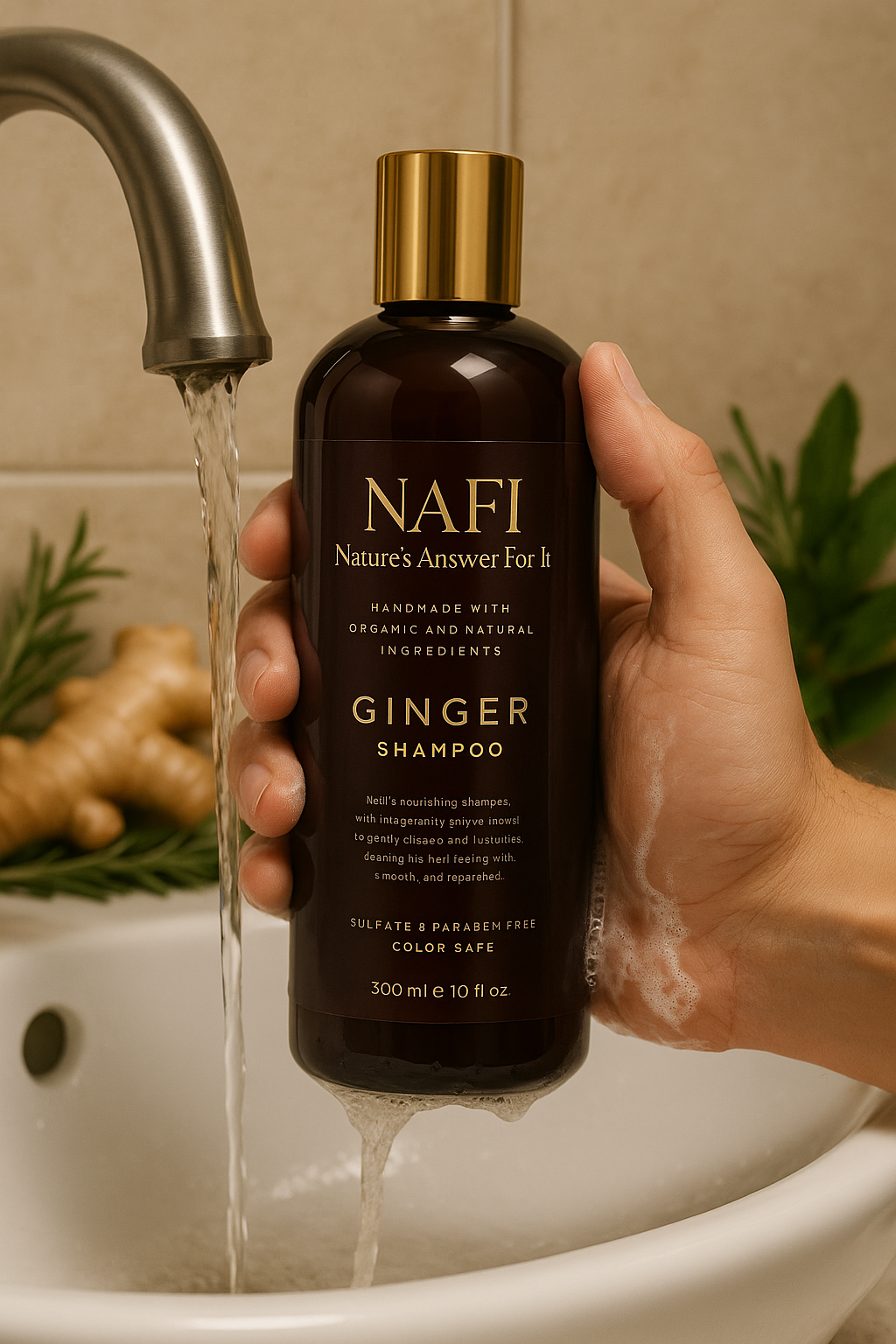 Zyzven Naturals och NAFI Ingefära Schampo - 300ml**