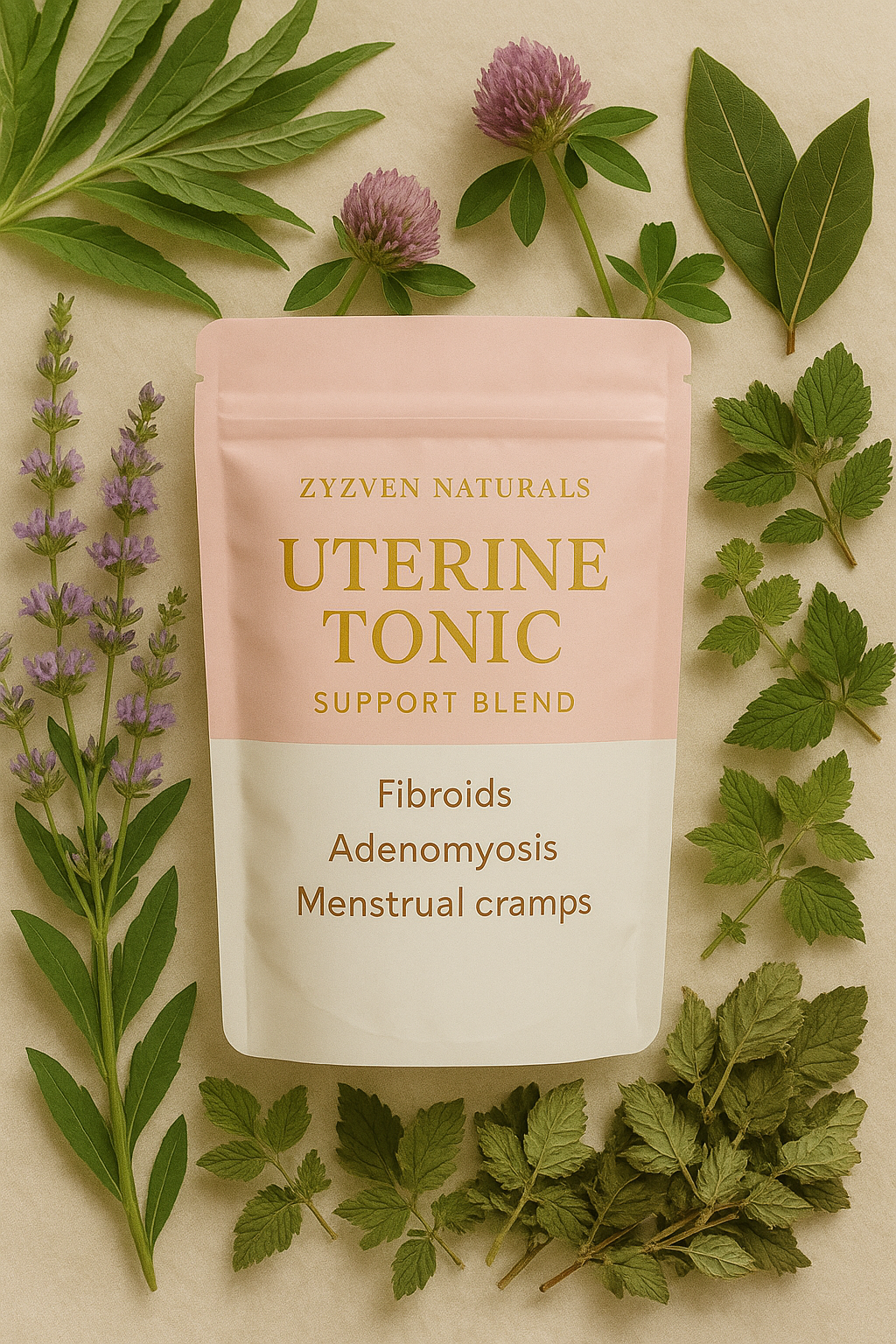 Uterine Tonic Herbal Tea for Cycle Support – 80g | Zyzven Naturals