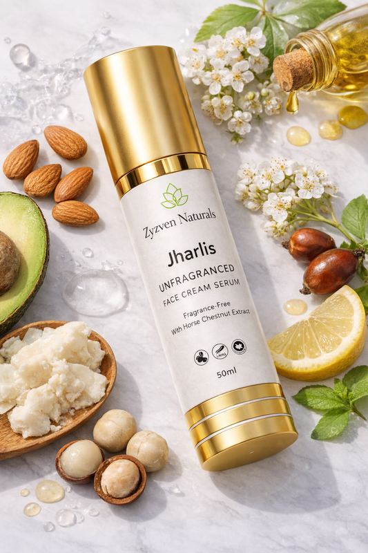 Jharlis™ Unfragranced Face Cream Serum (50ml) | Fragrance-Free Moisturizer for Sensitive & Mature Skin