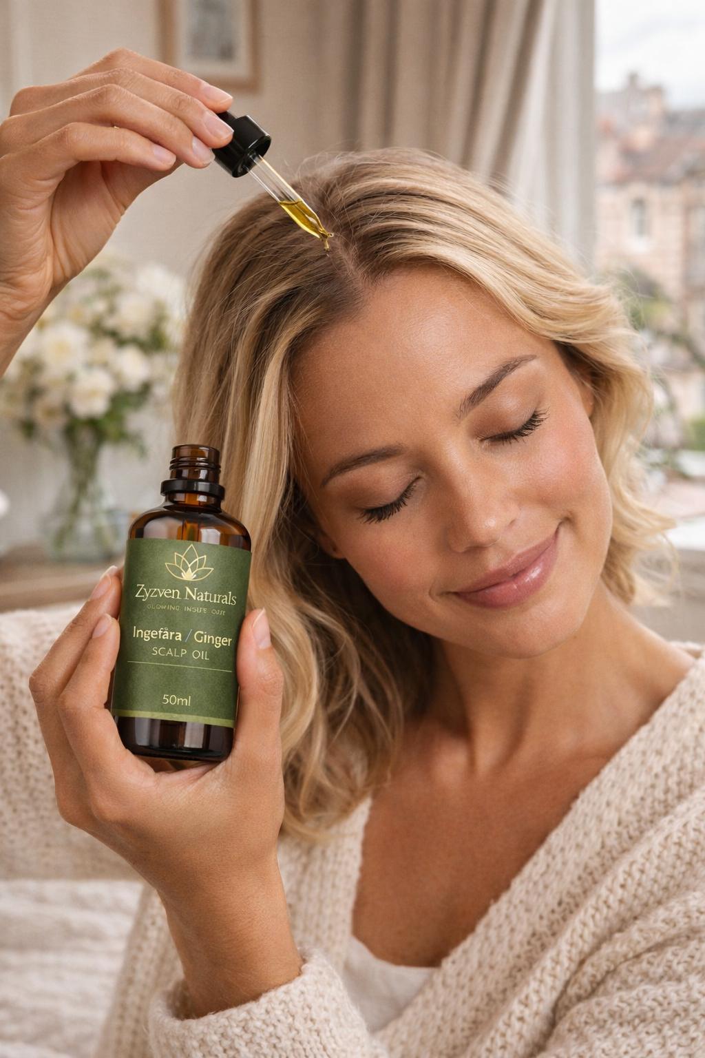 Ginger Scalp Oil (50ml) | Hair Growth & Dandruff Support with Ginger, Rosemary & Black Seed Oil