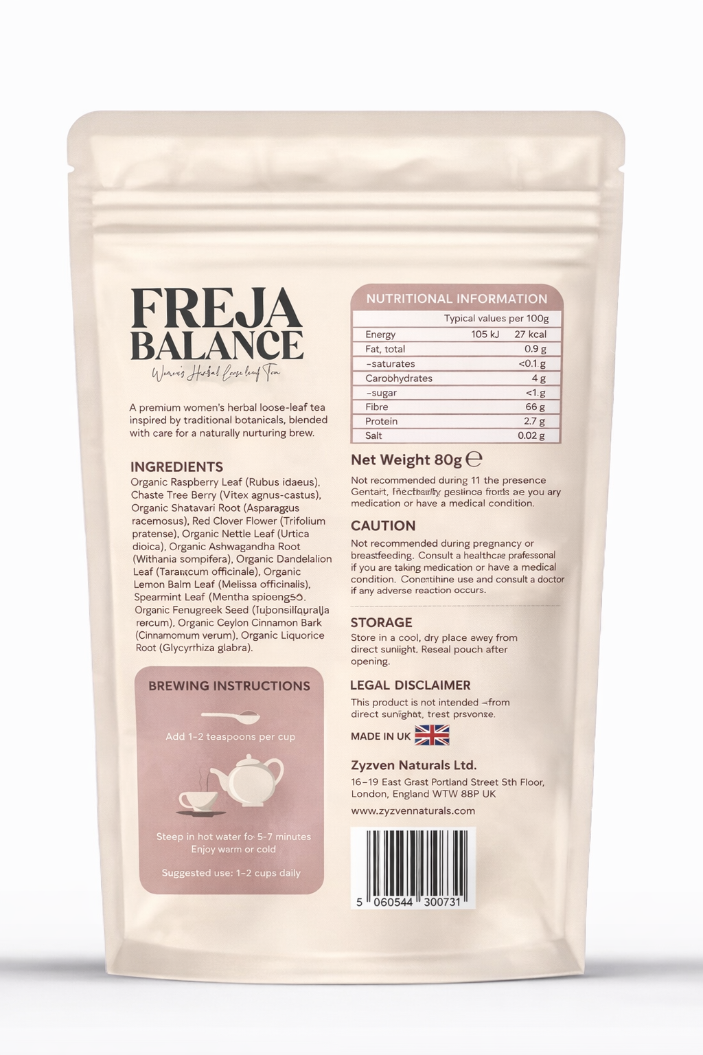 Freja Balance – Menopause & Hormonal Wellness Herbal Tea (80g)