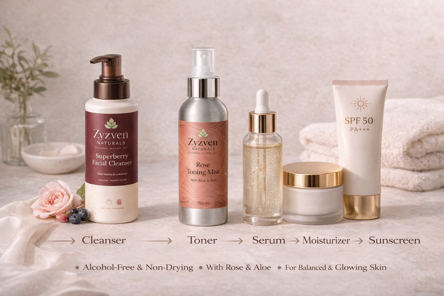 Zyzven Naturals | Rose Toning Mist – Rose & Aloe | 150ml