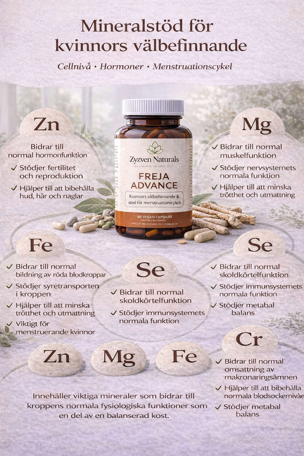 Freja Advance – Advanced Hormone & PCOS Support for Women | 60 Capsules | Zyzven Naturals