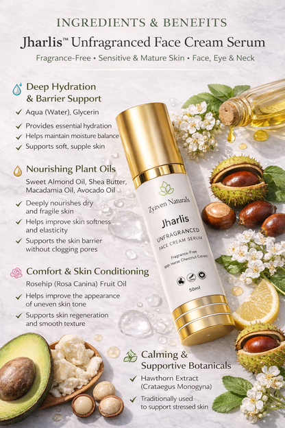 Zyzven Naturals – Jharlis™ Unfragranced Face Cream Serum