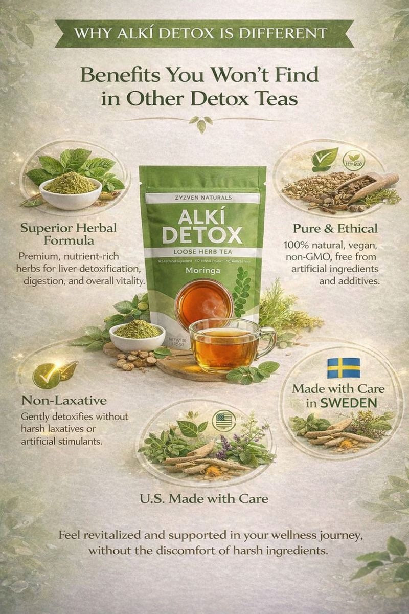 Zyzven Naturals Alki Detox with Moringa 80g Loose Leaf Herbal Tea