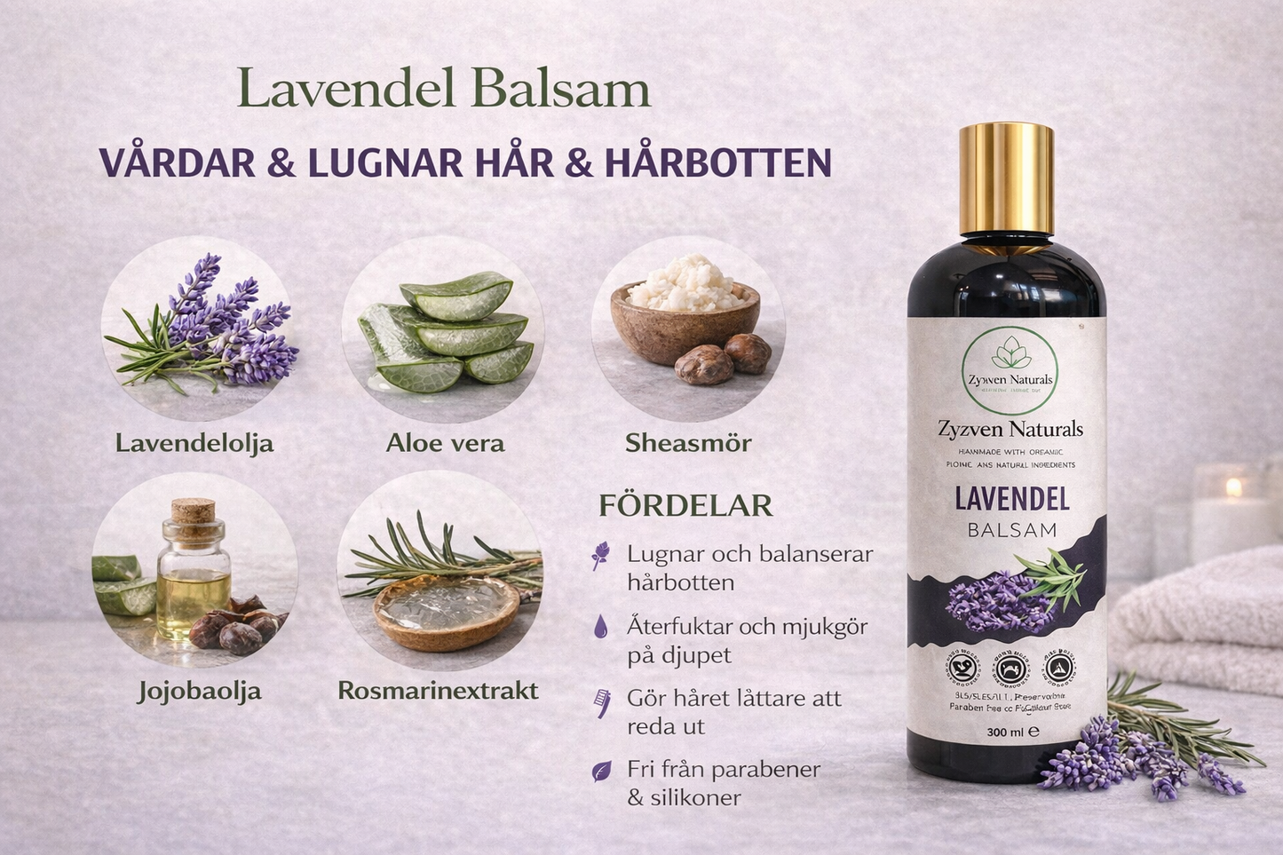 Zyzven Naturals Lavender Conditioner – 300 ml