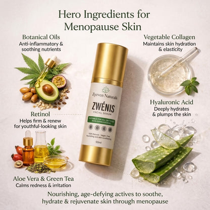 ZWÉNIS Botanical Gel Facial Serum – Menopause & Ageing Skin (50 ml)