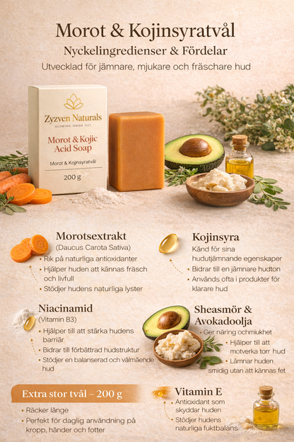 Carrot & Kojic Acid Soap – Large 200 g Bar