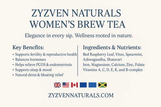 Zyzven Naturals Women’s Brew Tea – Premium Herbal Support for Hormone & Fertility Health | 60g