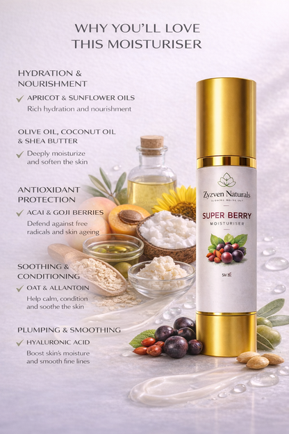 Zyzven Naturals – Super Berry Facial Moisturiser with Acai & Goji – 50ml