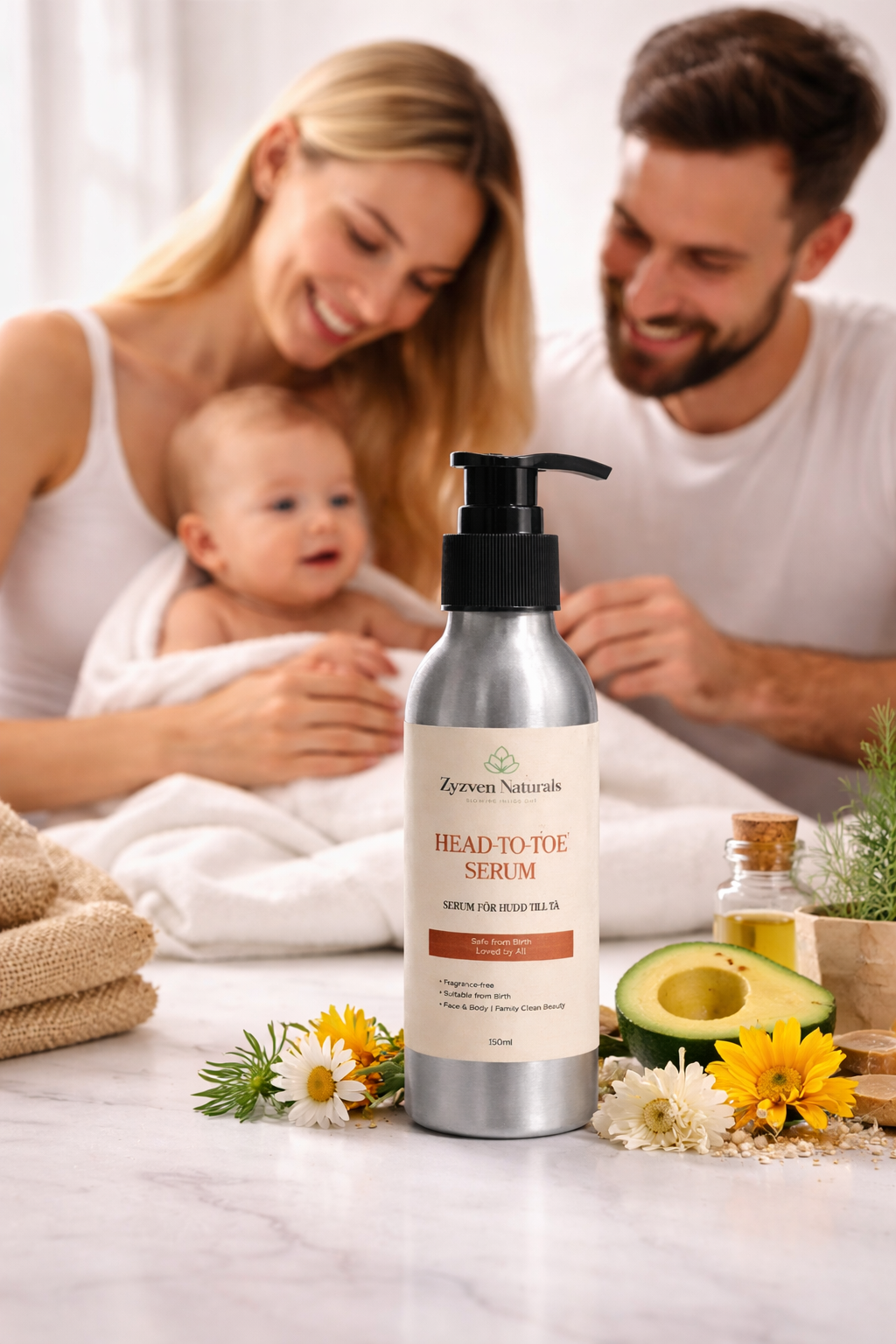 Zyzven Naturals Head to Toe Serum (Cream) – Gentle Family Moisturiser (From Birth) | 150ml