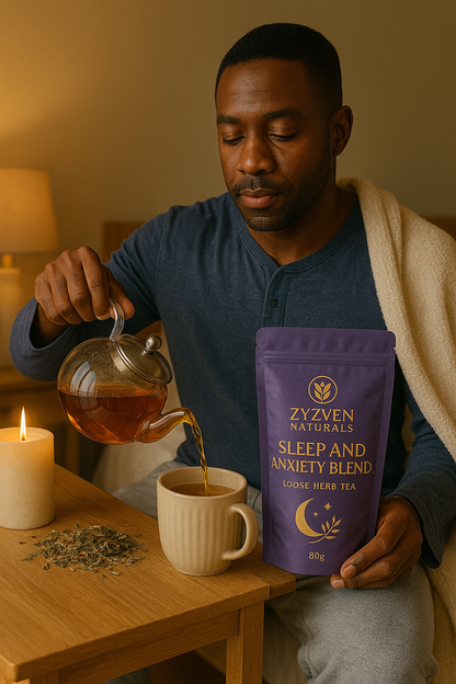 Zyzven Naturals Sleep and Anxiety Blend – 80g Loose Leaf Herbal Infusion