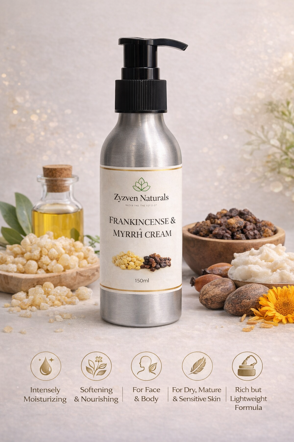 Zyzven Naturals Frankincense & Myrrh Cream – Face & Body