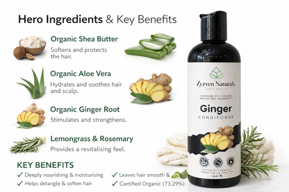 Zyzven Naturals Ginger Conditioner – Certified Organic | 300 ml