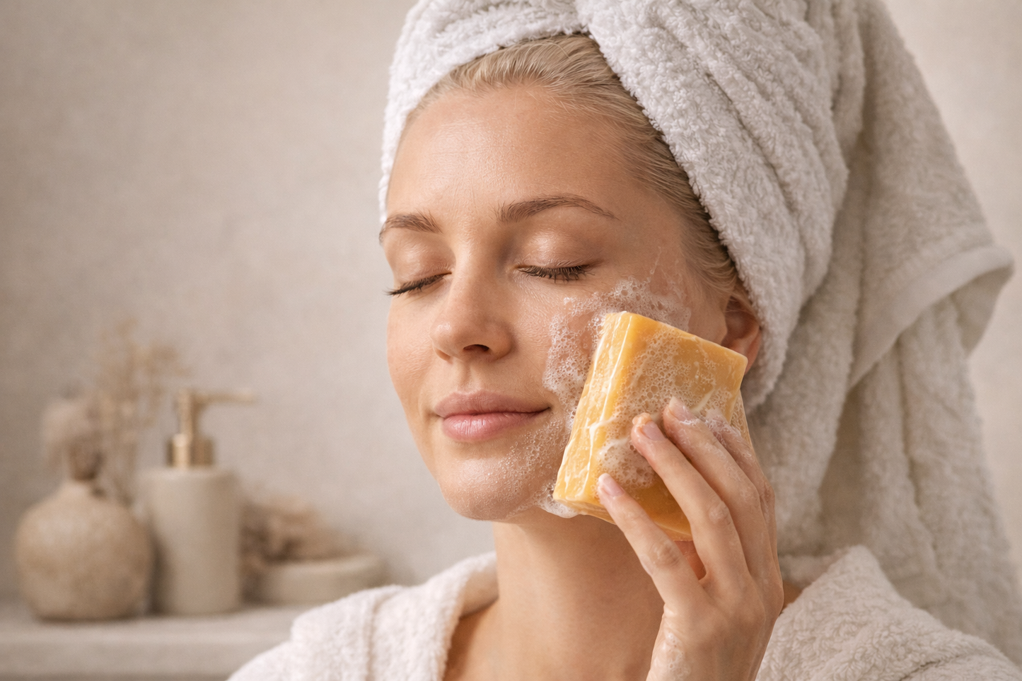 Zyzven Naturals Turmeric & Kojic Brightening Soap Bar 200g – Niacinamide (Vitamin B3), Honey & Vitamin E for Radiant, Even-Looking Skin