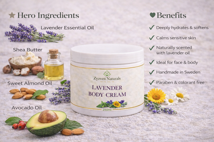 Lavender Body Cream – Handmade in Sweden