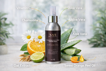 Zyzven Naturals x NAFI Chamomile & Citrus Toning Mist 100ml 
Calm • Balance • Refresh | 100% Plant-Inspired Hydration