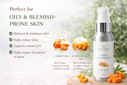 Zyzven Naturals Carrot & Sea Buckthorn Moisturiser 100ml – Handmade Facial Moisturiser