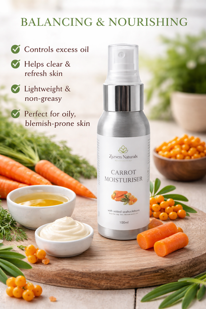 Zyzven Naturals Carrot & Sea Buckthorn Moisturiser 100ml – Handmade Facial Moisturiser