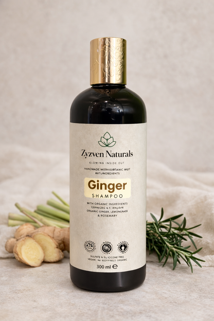 Zyzven Naturals Ginger Shampoo – With Organic Ingredients | 300 ml