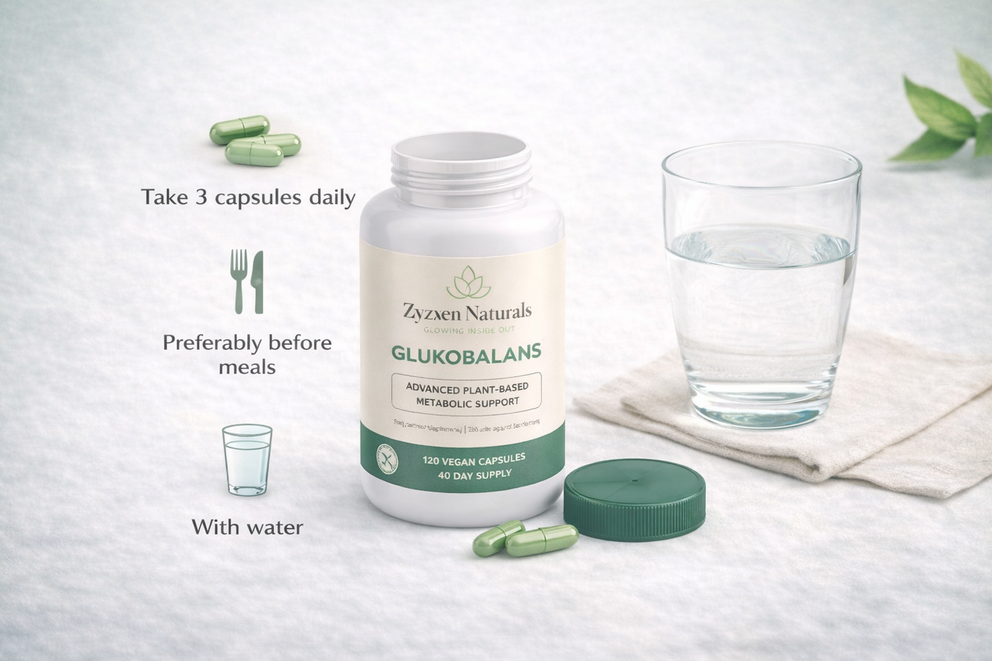 Zyzven Naturals Glukobalans™ – Advanced Metabolic & Appetite Support | Berberine, Glucomannan, Gymnema & Chromium | 120 Vegan Capsules (40-Day Supply)