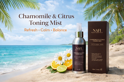 Zyzven Naturals x NAFI Chamomile & Citrus Toning Mist 100ml 
Calm • Balance • Refresh | 100% Plant-Inspired Hydration
