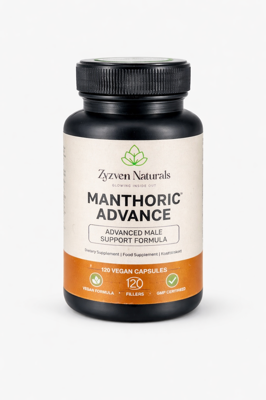 Zyzven Naturals | Manthoric Advance™ – 120 Vegan Capsules

Advanced Male Vitality, Performance, Testosterone & Prostate Support