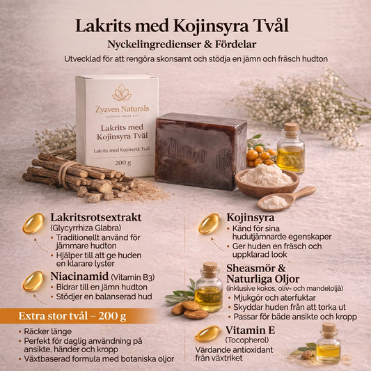 Liquorice & Kojic Brightening Soap Bar (200g) | Face & Body Cleanser with Niacinamide, Vitamin E & Shea Butter