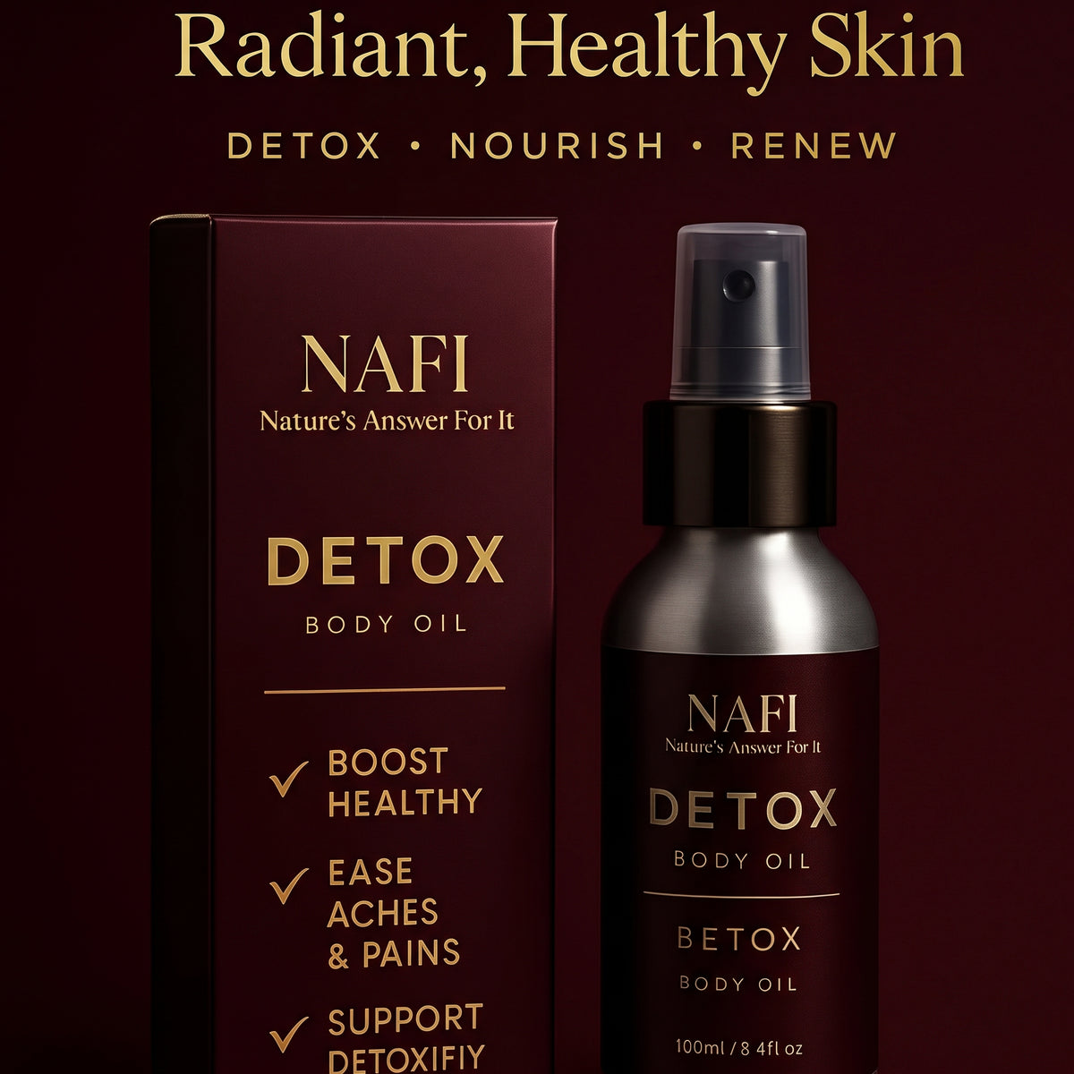 Detox Massage Oil 100ml – Natural Circulation & Muscle Relief
Boost Circulation • Relieve Aches • Detox Naturally