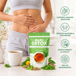 Detox, Metabolic, & Digestive Wellness Organic Herbal Tea (80g) | Alki Detox with Moringa