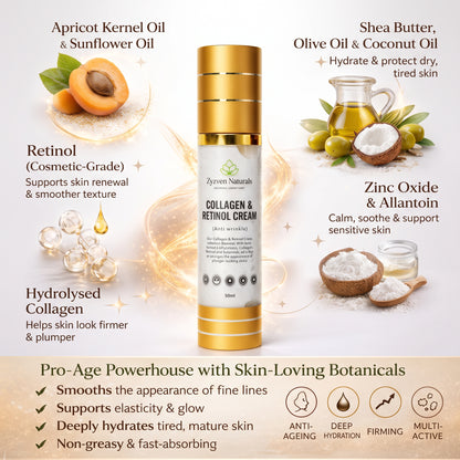 Collagen & Retinol Moisturizer | Organic Anti-Aging Face Cream (50ml)
