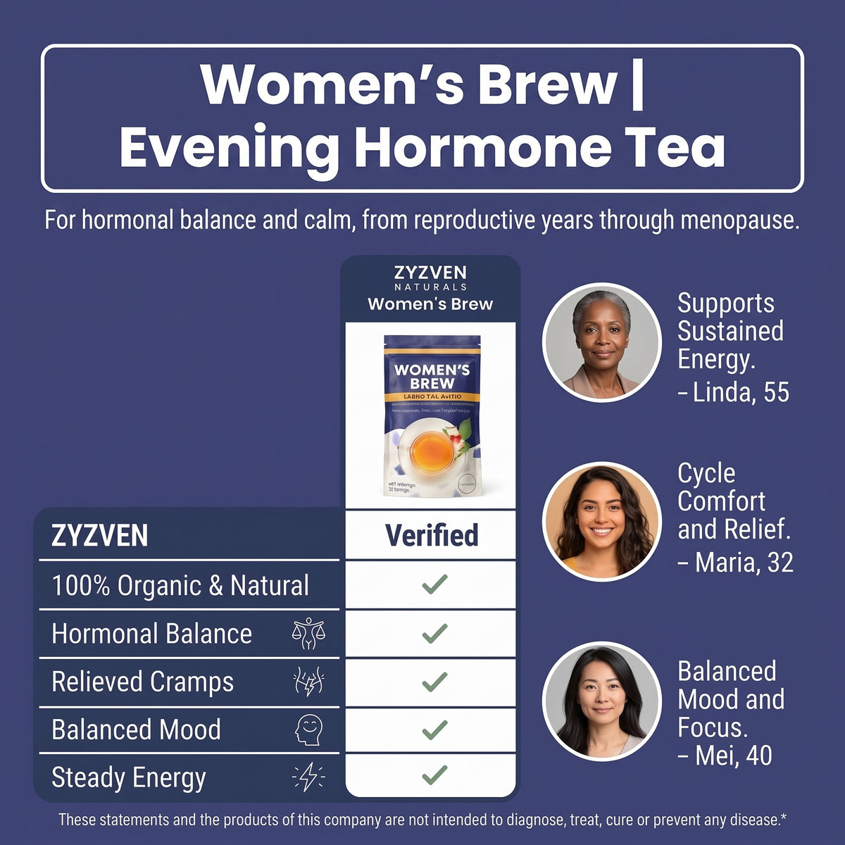 Hormone, Reproductive & Cycle Wellness Organic Herbal Tea | Women's Brew