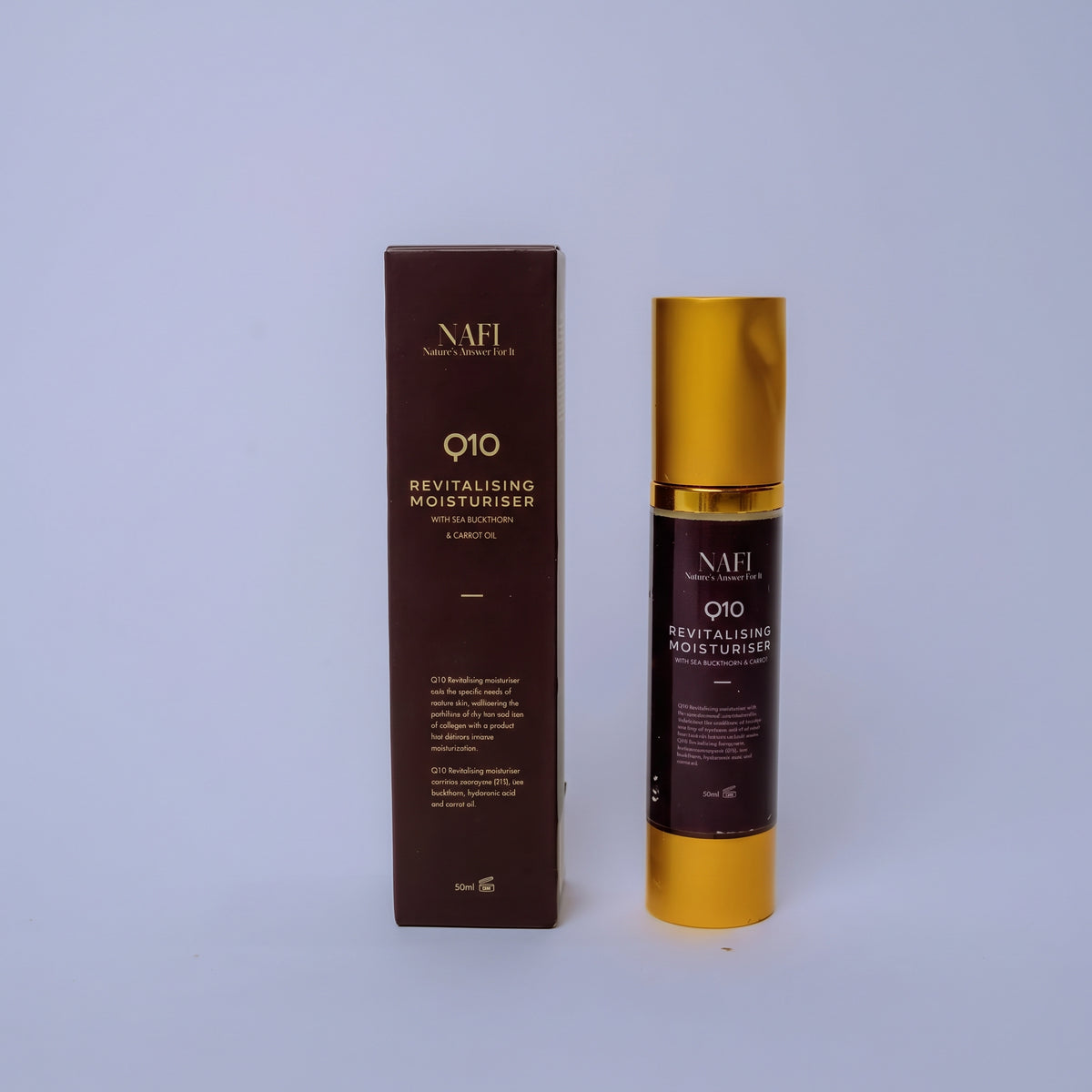 Crème Hydratante Coenzyme Q10 | Crème Visage Anti-Âge Bio à l'Argousier et à la Carotte (50ml)