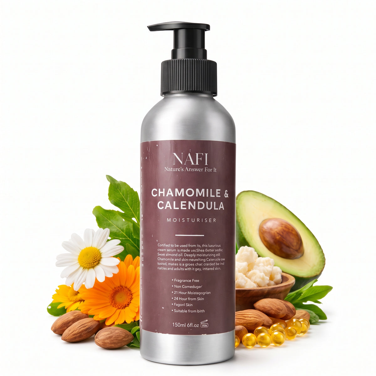 Fuktgivande serum från topp till tå | Ekologisk kamomill- och ringblommeserum (150 ml)
