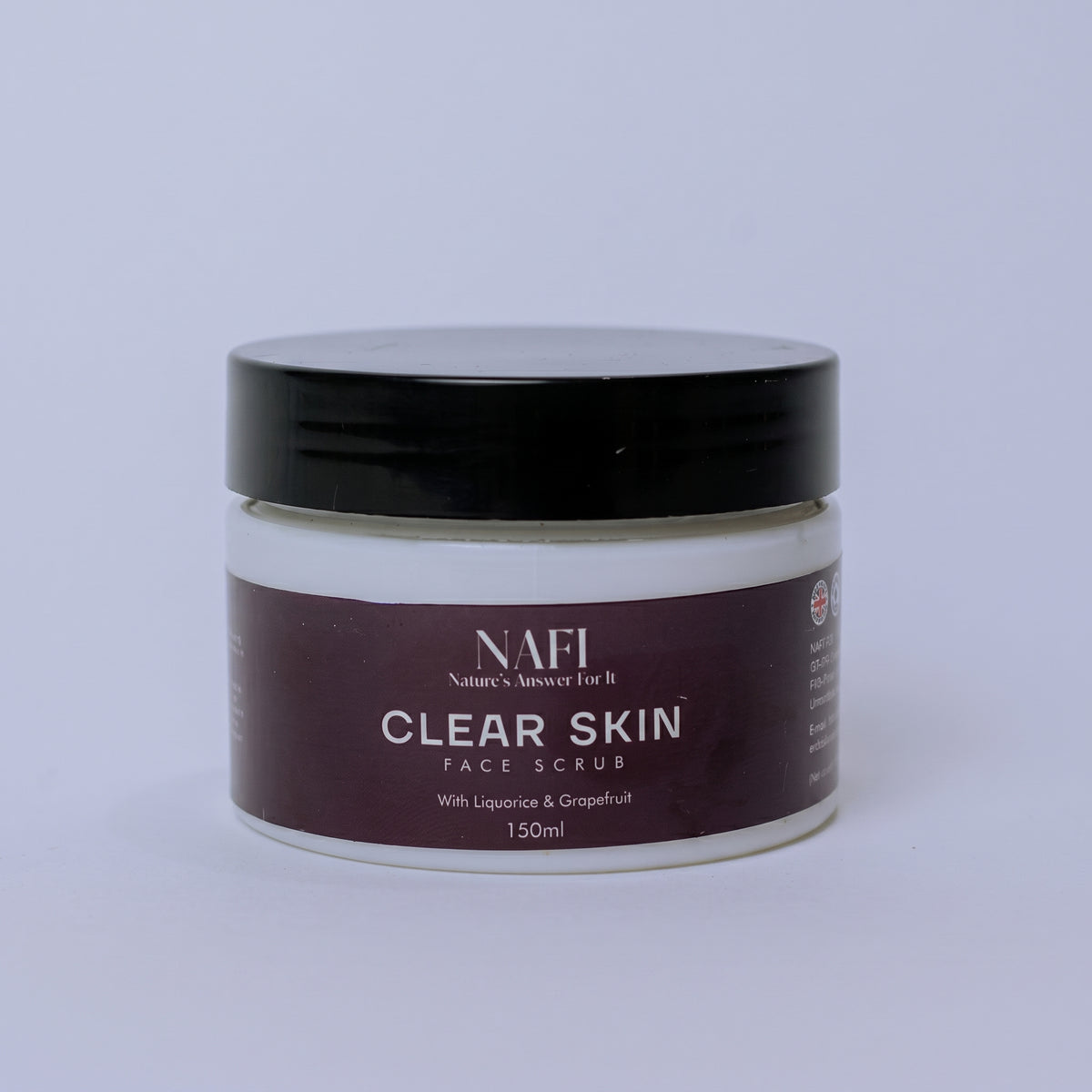 **Zyzven Naturals & NAFI Clear Skin Facial Scrub with Liquorice and Grapefruit** 150ml