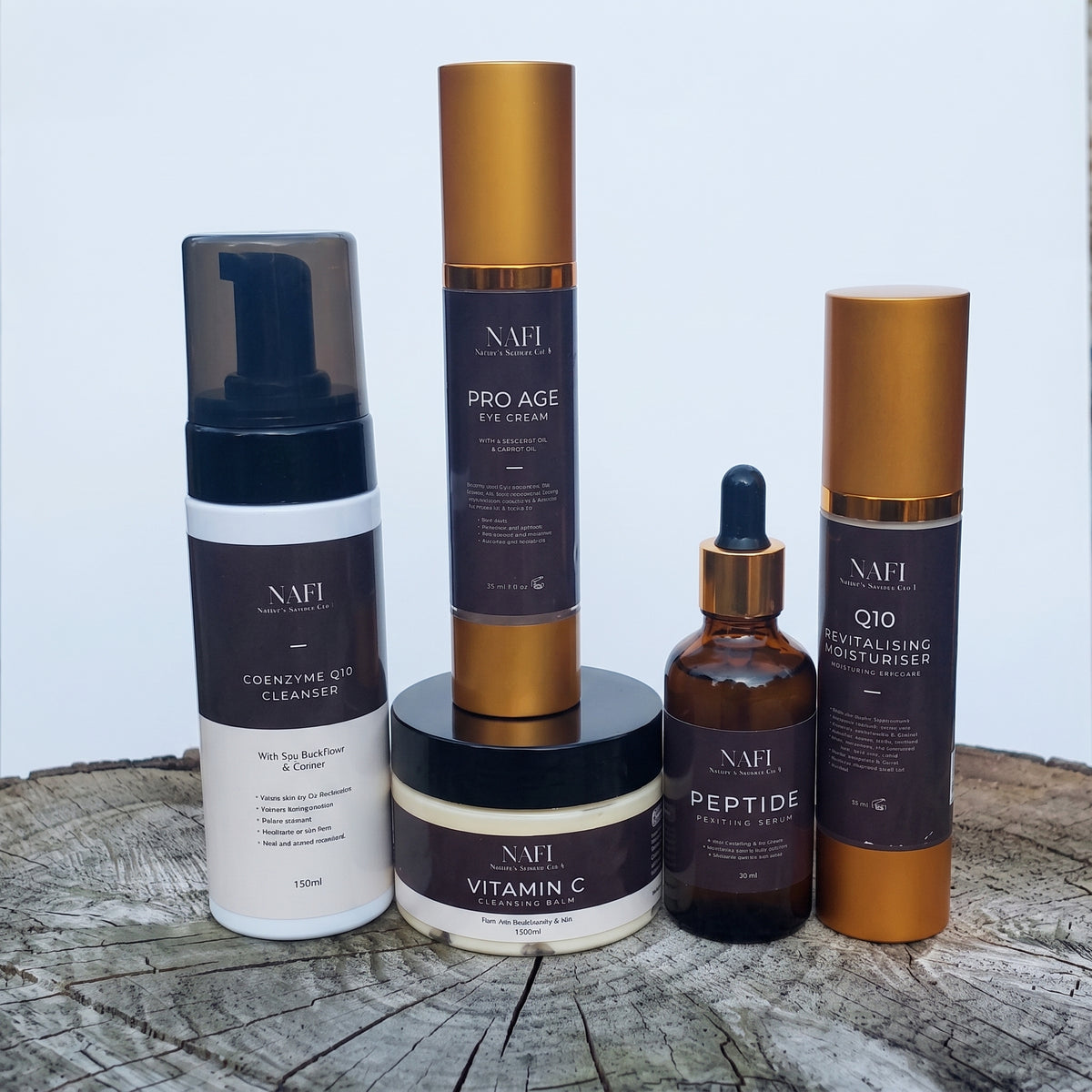 Age Defying Facial Skincare Bundle | Complete Anti-Aging Routine with Q10, Peptides & Vitamin C