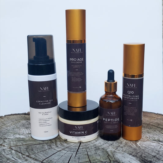 Age Defying Facial Skincare Bundle | Complete Anti-Aging Routine with Q10, Peptides & Vitamin C