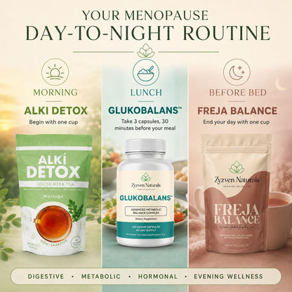 Menopause Day-to-Night Wellness Bundle | Alki Detox + GLUKOBALANS™ + Freja Balance