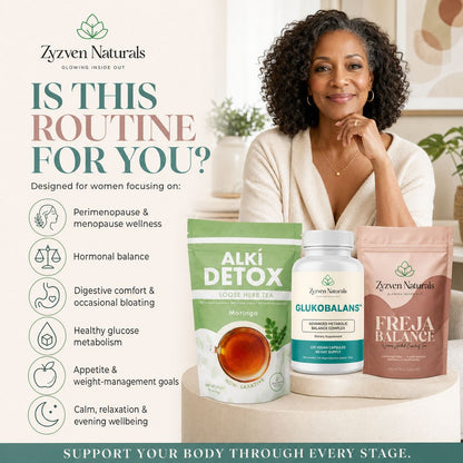 Menopause Day-to-Night Wellness Bundle | Alki Detox + GLUKOBALANS™ + Freja Balance