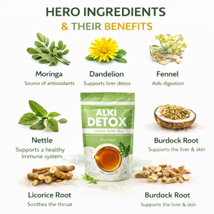 Alki Detox with Moringa Advanced Non-Laxative Metabolic Detox Tea (80g) | Organic Vegan Tea | GMP & Third-Party Lab Tested