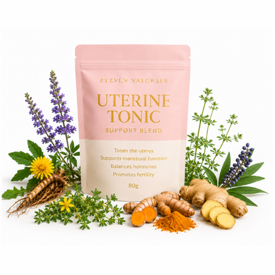 Uterine Tonic women's wellness herbal tea 80g, organic vegan herbal tea, GMP certified and third-party lab tested