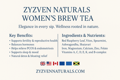 Women's Brew Women's Wellness Herbal Tea 60g organic vegan herbal tea, GMP certified and third-party lab tested