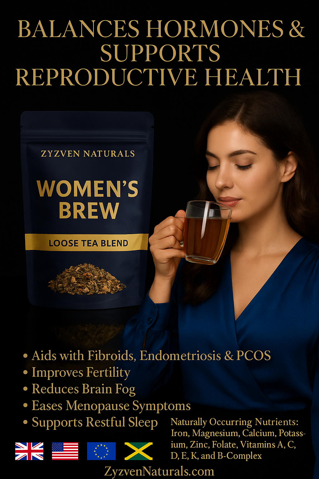 Women's Brew Women's Wellness Herbal Tea 60g organic vegan herbal tea, GMP certified and third-party lab tested